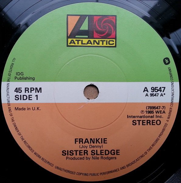 Sister Sledge : Frankie (7", Single, Pap)