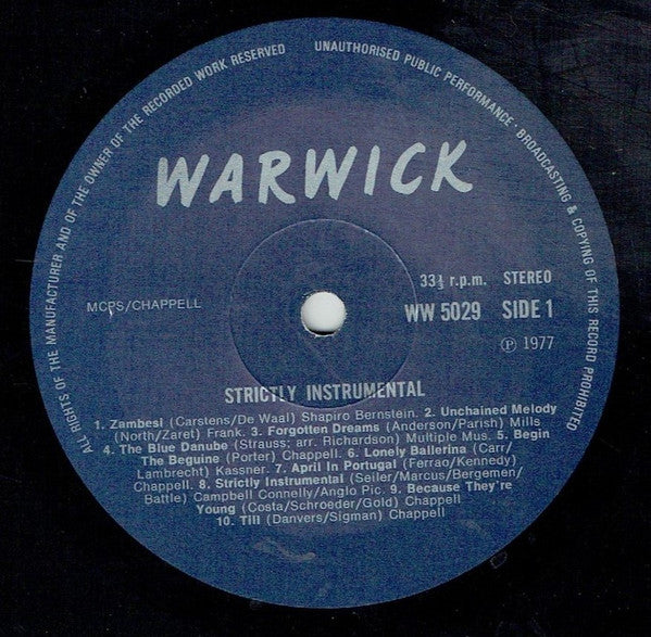 Various : Strictly Instrumental (LP, Comp)