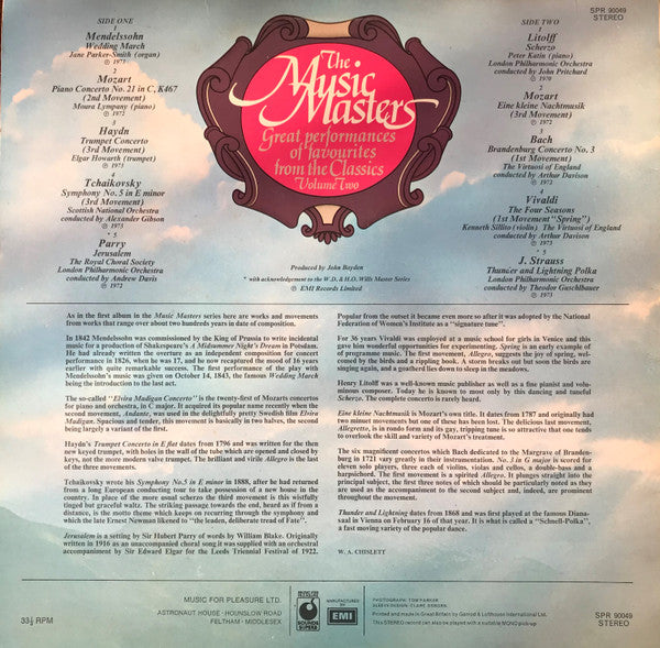 Various : The Music Masters (Great Performances Of Favourites From The Classics) Volume Two (LP, Comp)