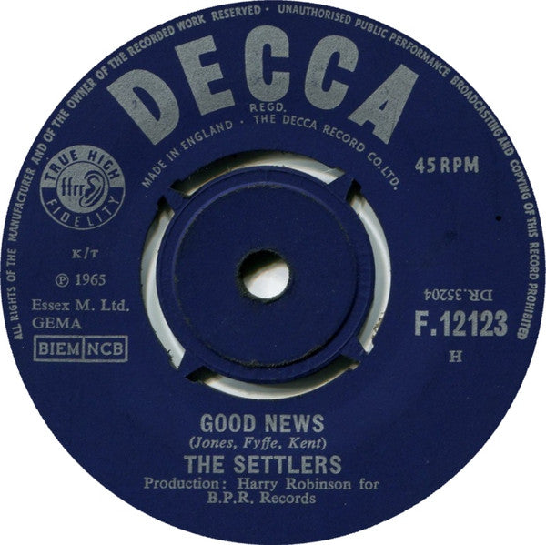 The Settlers : When's It Gonna Be My Turn? / Good News (7", Single)