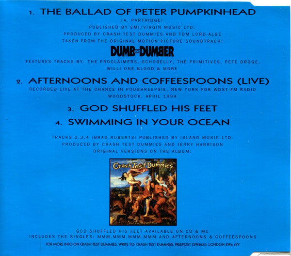 Crash Test Dummies Featuring Ellen Reid : The Ballad Of Peter Pumpkinhead (CD, Single)