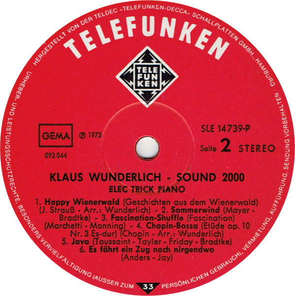 Klaus Wunderlich : Sound 2000 2 - Elec Trick Piano (LP)