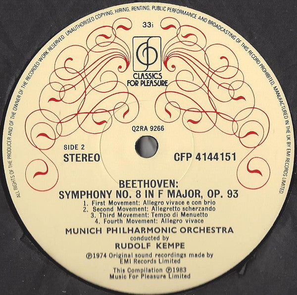 Ludwig van Beethoven, Münchner Philharmoniker, Rudolf Kempe : Symphony No. 5 / Symphony No. 8 (LP, Comp)