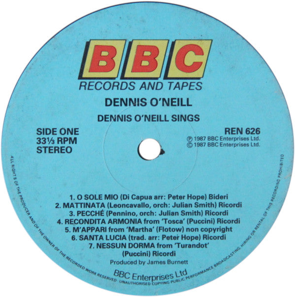 Dennis O'Neill (3) : Dennis O'Neill Sings (LP)
