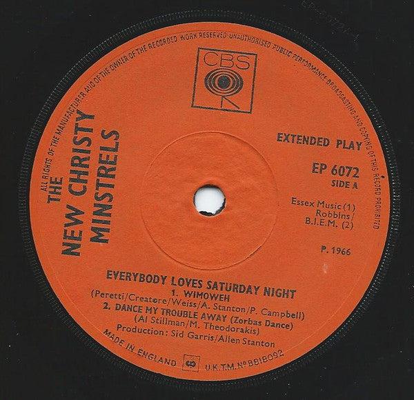 The New Christy Minstrels : Everybody Loves Saturday Night (7", EP)