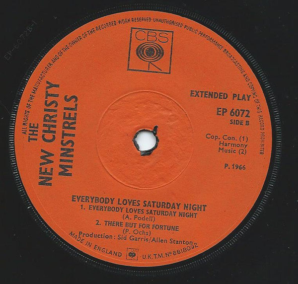 The New Christy Minstrels : Everybody Loves Saturday Night (7", EP)