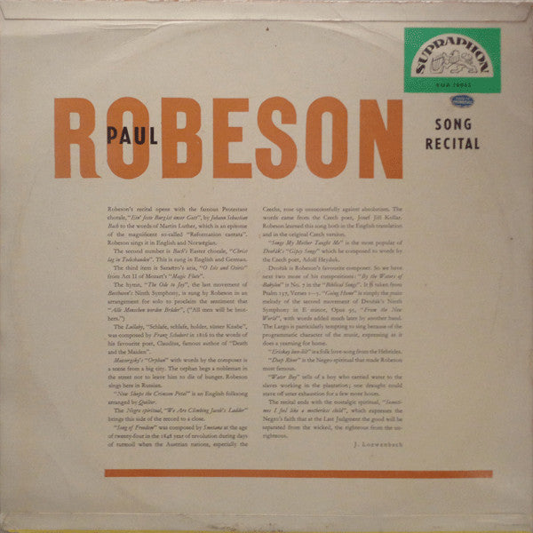 Paul Robeson : Recital (LP, Album, Gre)