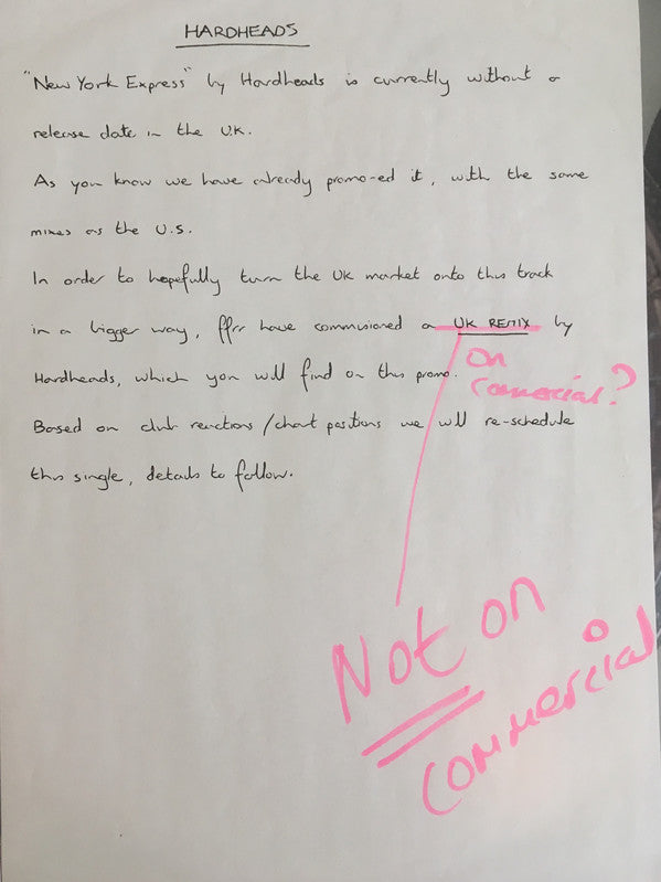 Hardhead : New York Express (Remix) (12", Promo, W/Lbl)
