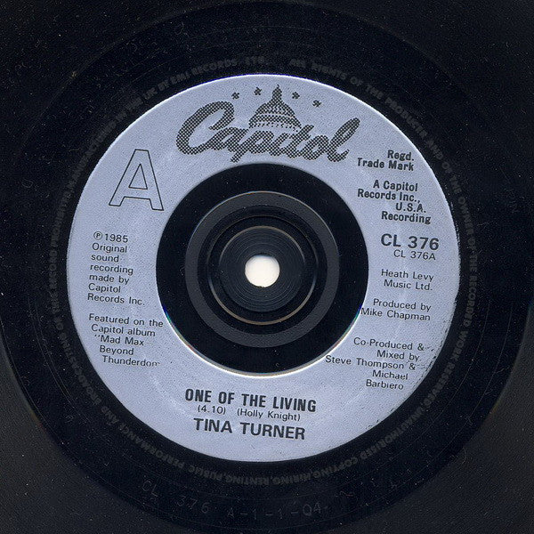 Tina Turner : One Of The Living (7", Single, Sil)