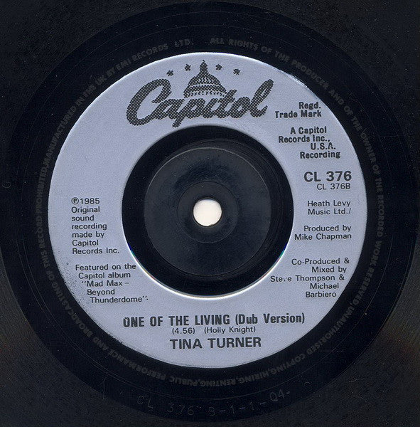 Tina Turner : One Of The Living (7", Single, Sil)