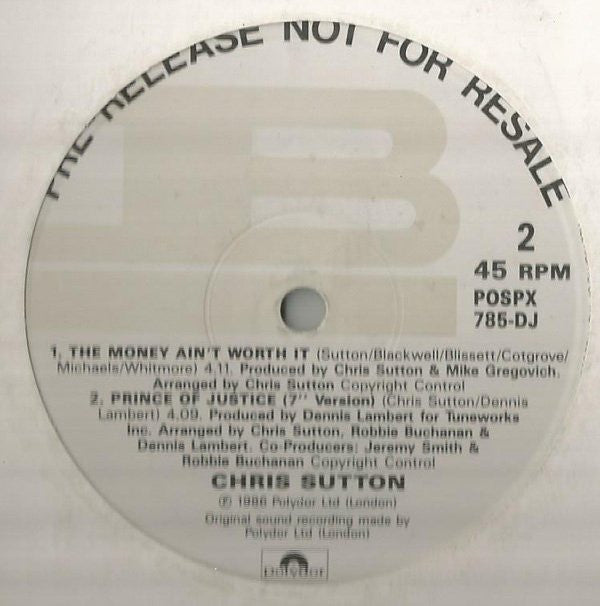 Chris Sutton : Prince Of Justice (12", Promo)