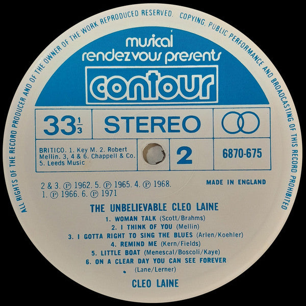 Cleo Laine : The Unbelievable Cleo Laine (LP, Album)