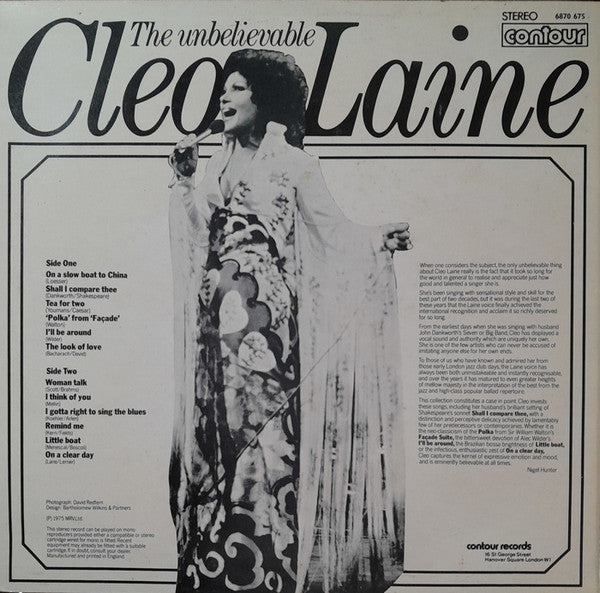 Cleo Laine : The Unbelievable Cleo Laine (LP, Album)