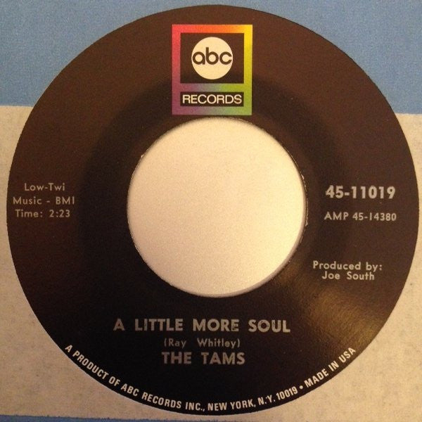 The Tams : A Little More Soul / All My Hard Times (7", Single)