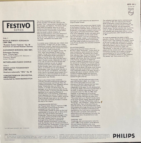 Tchaikovsky* / Rimsky-Korsakov* / Borodin*, Igor Markevitch, Concertgebouw Orchestra, Amsterdam* : Overture 1812 / Russian Easter Festival / Polovtsian Dances (LP, RE)