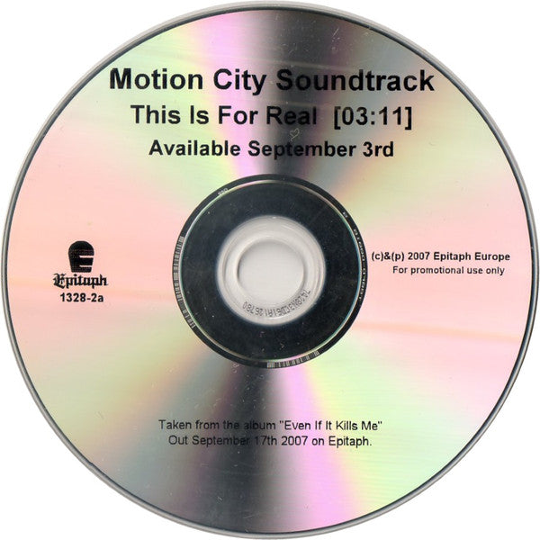 Motion City Soundtrack : This Is For Real (CDr, Single, Promo)