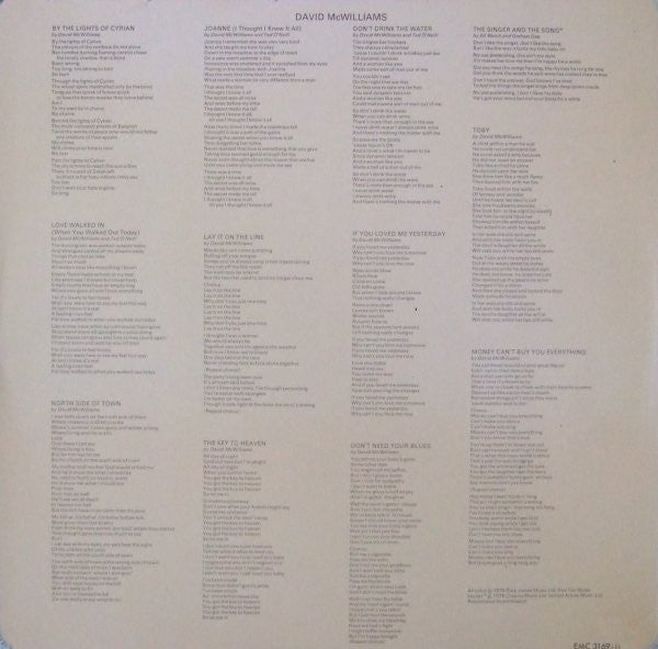 David McWilliams : David McWilliams (LP, Album)