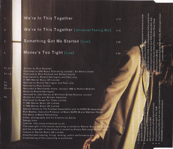 Simply Red : We're In This Together (CD, Single)