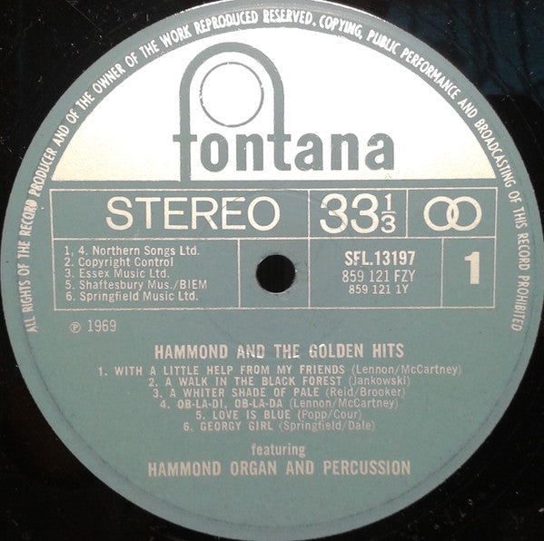 Unknown Artist : Hammond And The Golden Hits Featuring Hammond Organ And Percussion (LP)