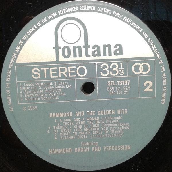 Unknown Artist : Hammond And The Golden Hits Featuring Hammond Organ And Percussion (LP)