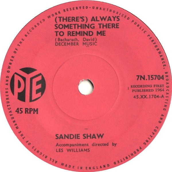 Sandie Shaw : (There's) Always Something There To Remind Me  (7", Single, Sol)