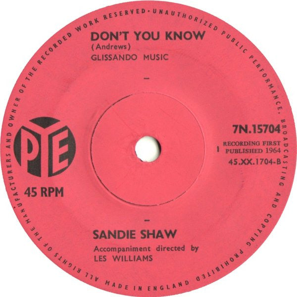 Sandie Shaw : (There's) Always Something There To Remind Me  (7", Single, Sol)