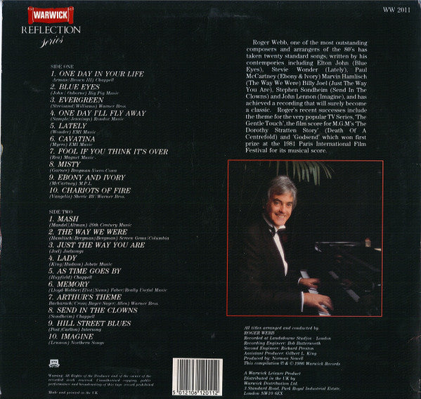 Roger Webb And His Orchestra : The Romantic Piano Of Roger Webb (LP, Comp)