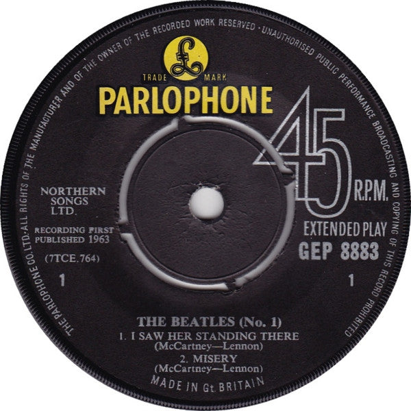 The Beatles : The Beatles No.1 (7", EP, Mono)