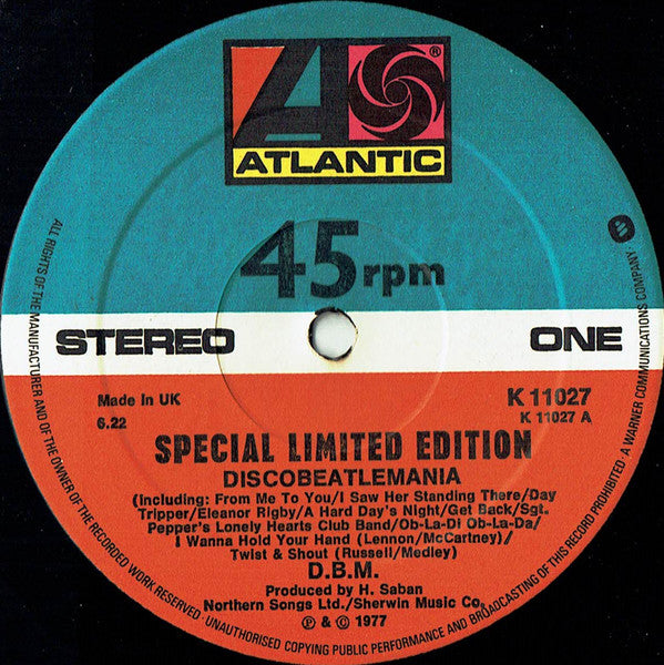 D.B.M. : Discobeatlemania (12", Ltd, P/Mixed)