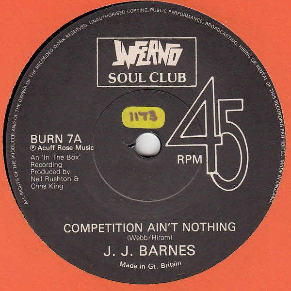 J. J. Barnes : Competition Ain't Nothing (7")