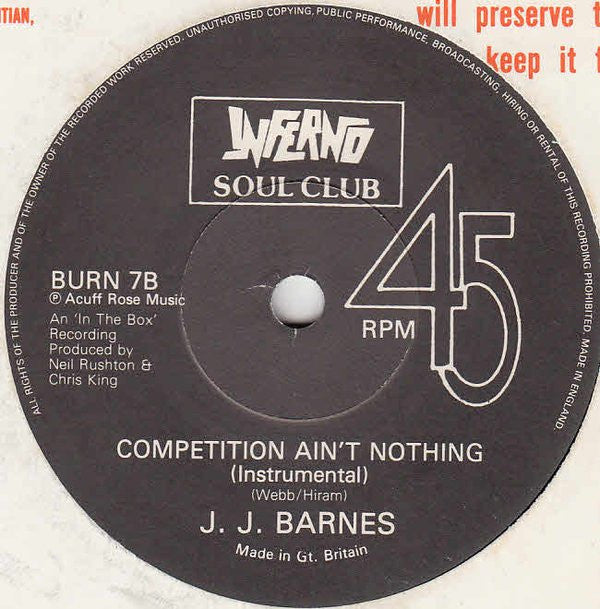 J. J. Barnes : Competition Ain't Nothing (7")
