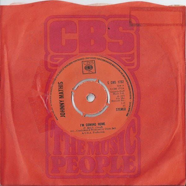 Johnny Mathis : I'm Coming Home (7", Ora)