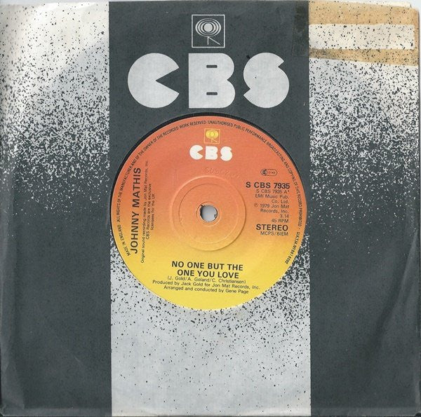 Johnny Mathis : No One But The One You Love (7")