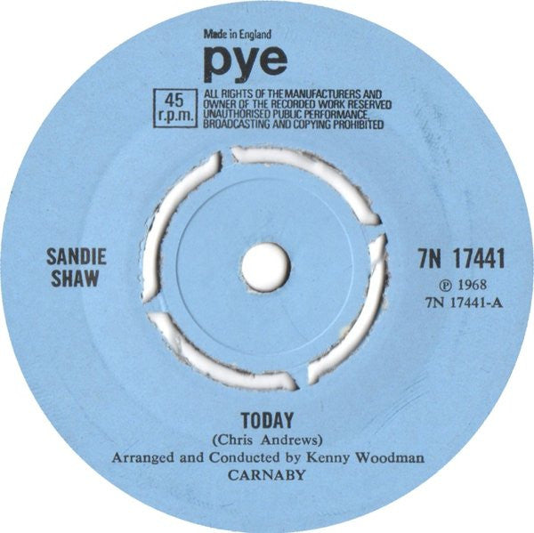 Sandie Shaw : Today (7", Single, 4 P)