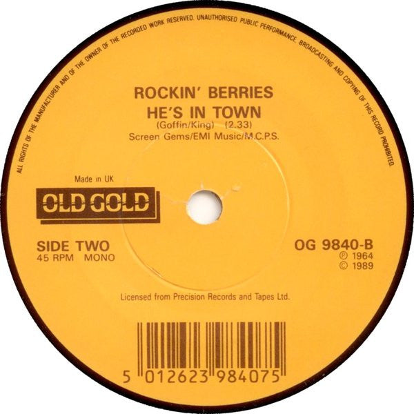 The Rockin' Berries : Poor Man's Son (7", Single, Mono)