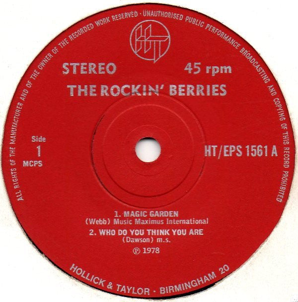 The Rockin' Berries : 5 From The Berries (7", EP)