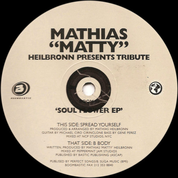 Matthias Heilbronn Presents Tribute : Soul Flower EP (12", EP)