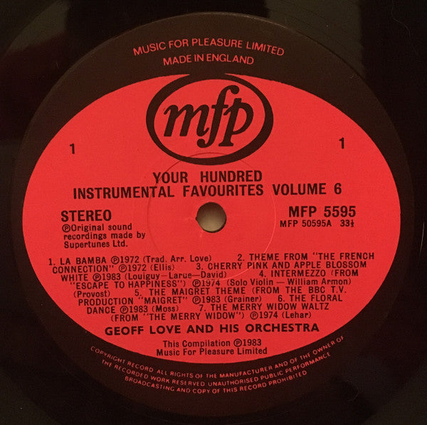 Geoff Love & His Orchestra : Your Hundred Instrumental Favourites Volume 6 (LP, Album, Comp)