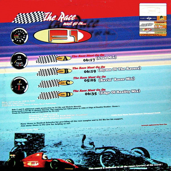 F1 (3) : The Race Must Go On (2x12", Promo)