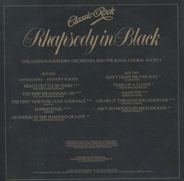 London Symphony Orchestra And The Royal Choral Society : Classic Rock Rhapsody In Black (LP, Album)