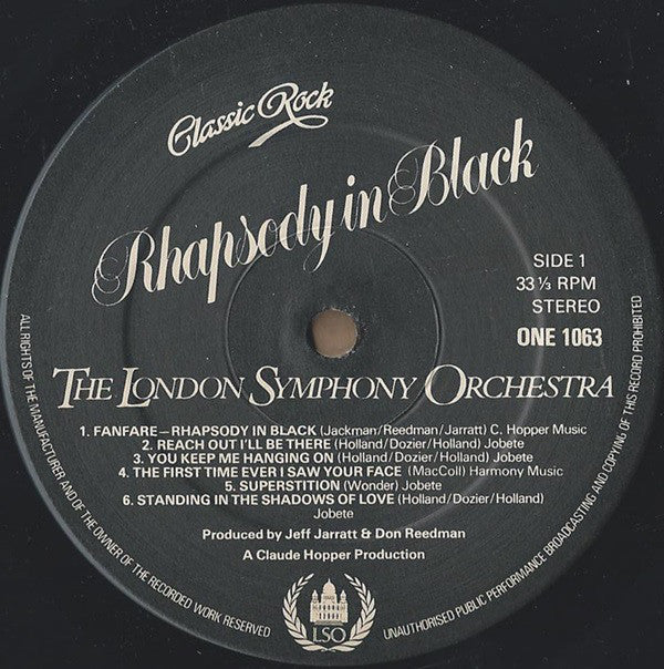 London Symphony Orchestra And The Royal Choral Society : Classic Rock Rhapsody In Black (LP, Album)