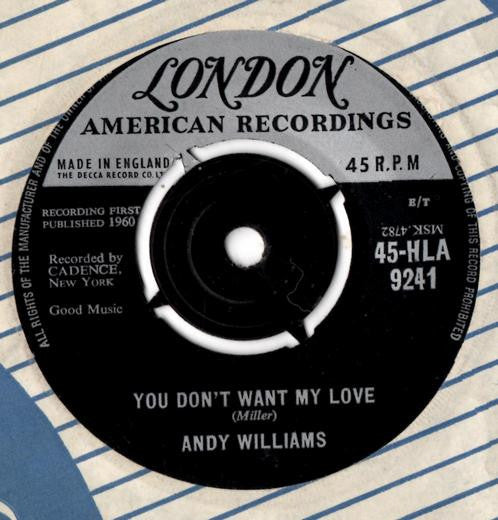 Andy Williams : Don't Go To Strangers (7")