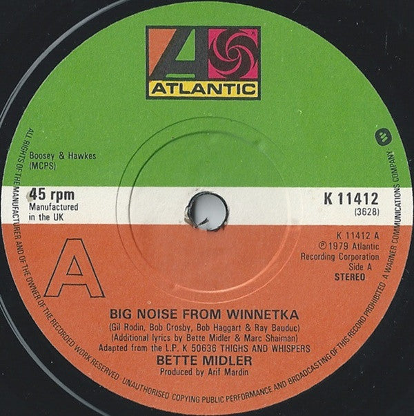 Bette Midler : Big Noise From Winnetka (7")