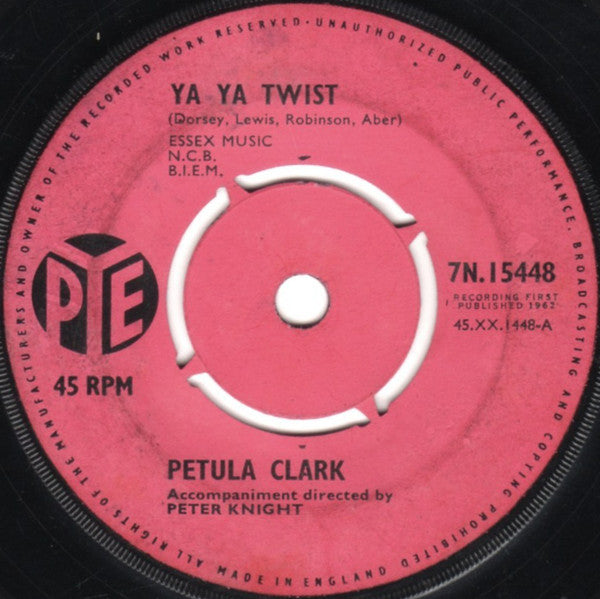 Petula Clark : Ya Ya Twist  (7", Single)