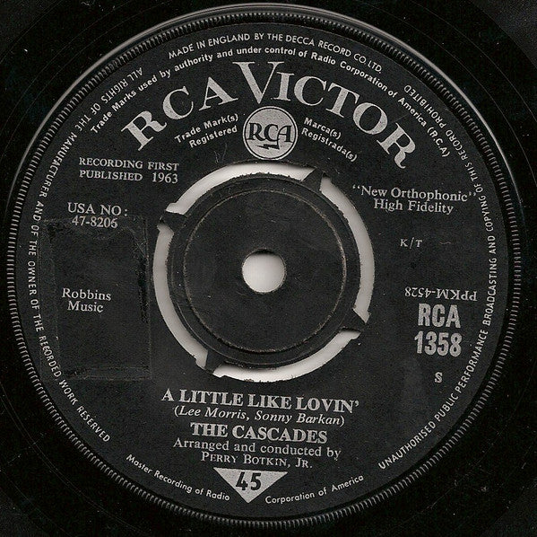 The Cascades (2) : A Little Like Lovin' (7", Nar)