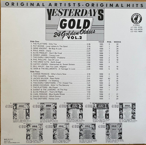 Various : Yesterdays Gold Vol. 2 (24 Golden Oldies) (LP, Comp)
