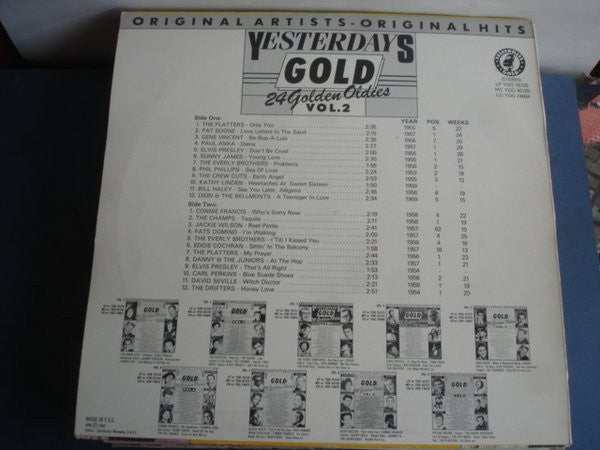 Various : Yesterdays Gold Vol. 2 (24 Golden Oldies) (LP, Comp)