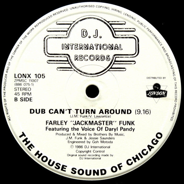 Farley "Jackmaster" Funk & Jesse Saunders : Love Can't Turn Around (12")