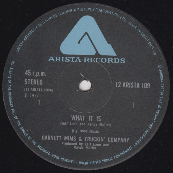 Garnet Mimms & Truckin' Company : What It Is (12", Single, Ltd)