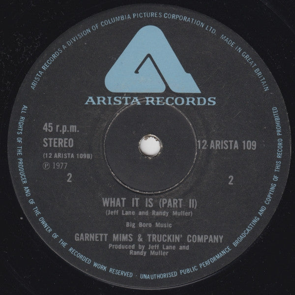 Garnet Mimms & Truckin' Company : What It Is (12", Single, Ltd)